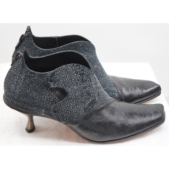CYDWOQ Vintage Rear zip Heels Black Size 37 - Picture 1 of 13